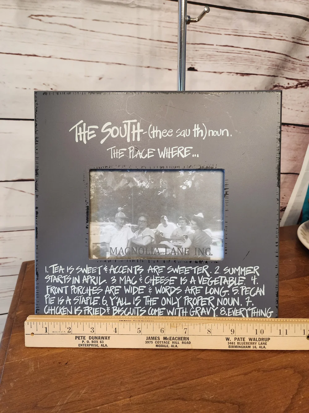 'The South' Gray Decorative Photo Frame Quote Sweet Tea